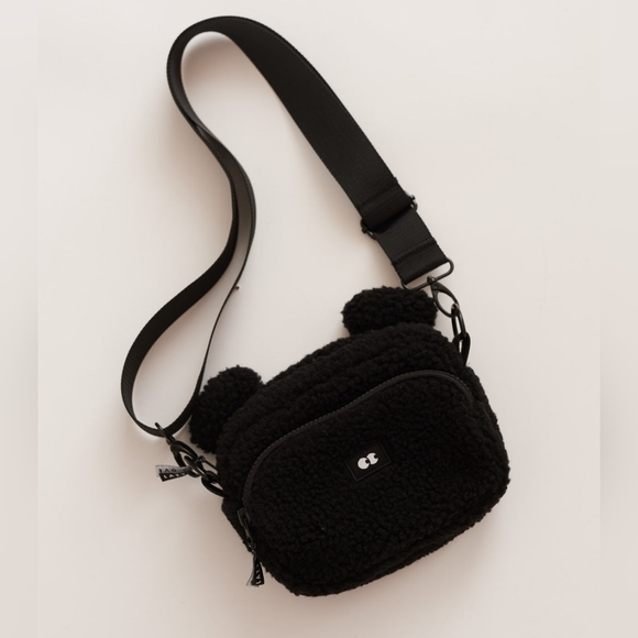 Lazy Oaf Handbags - Lazy Oaf Black Fleece Bear Bag